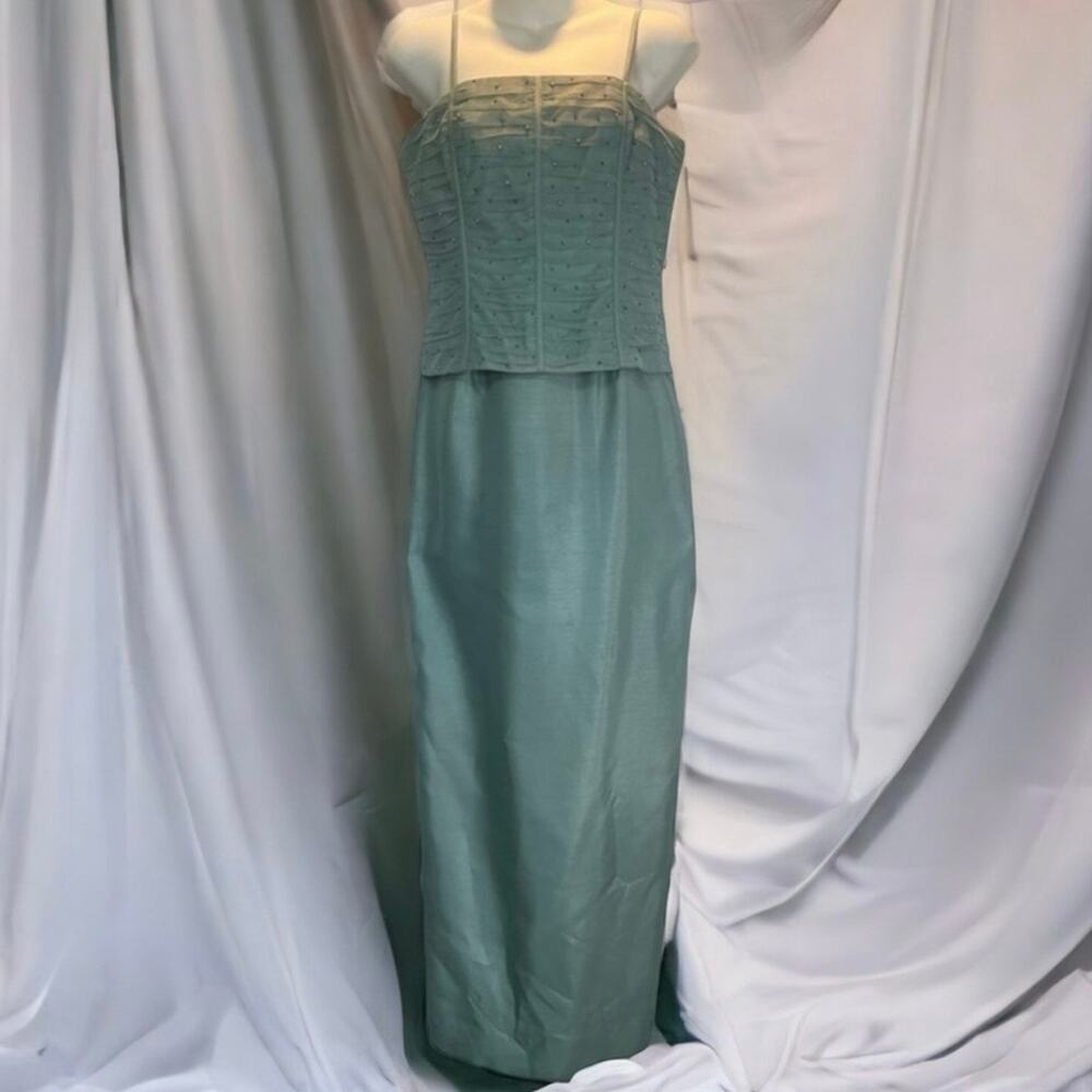 Jessica Howard Mint Green Beaded Dress and Coat Blazer Jacket, 2 Piece Set